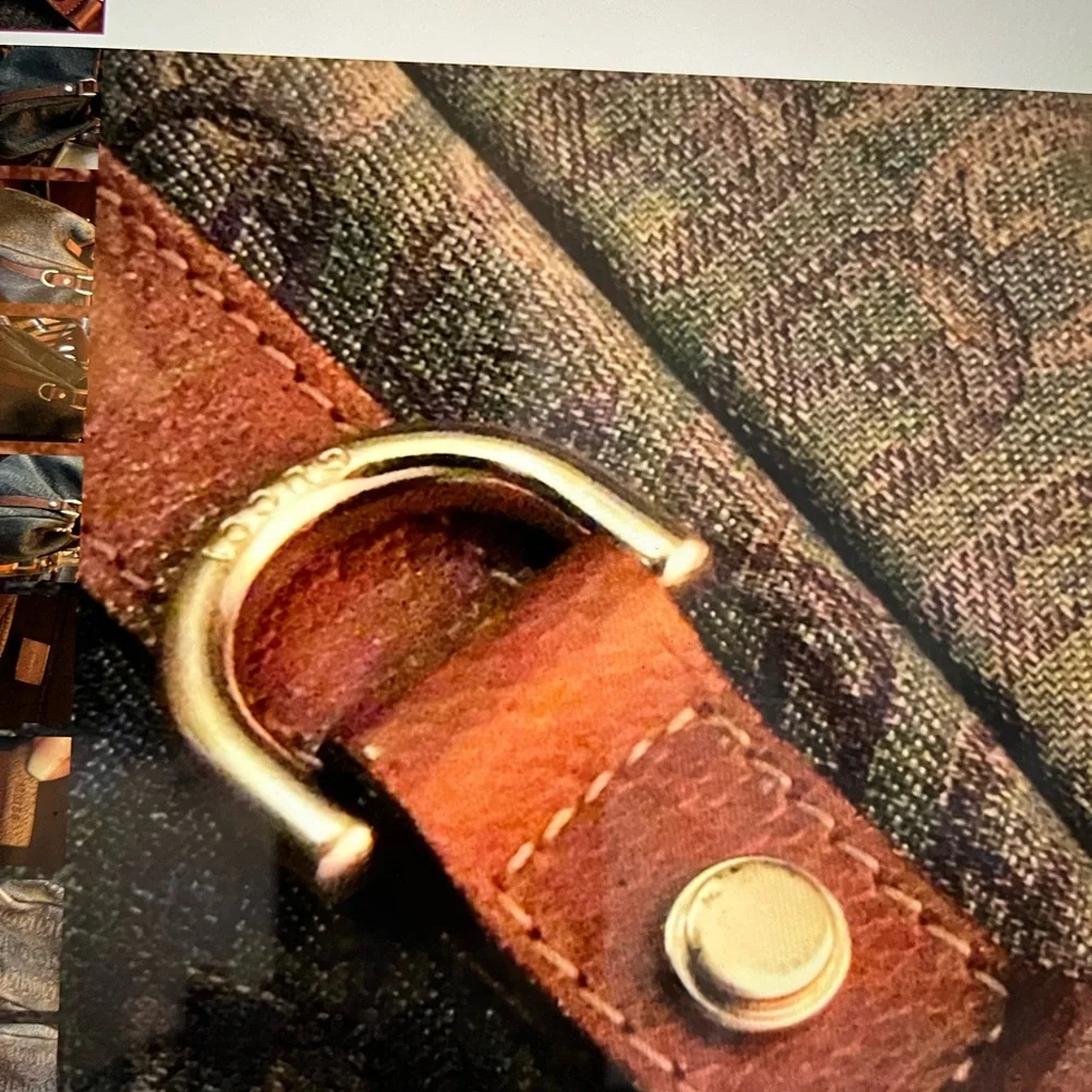 Gucci Blue Denim Tote with Brown Leather Straps - Picture 9 of 11